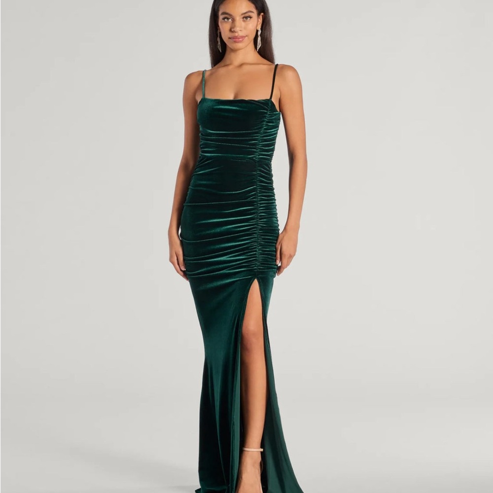 Windsor Green Velvet Maxi Dress